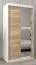 Armadio scorrevole Bisaurin 1C con specchio | Bianco opaco e Rovere Sonoma | 200 x 100 x 62 cm