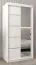 Armadio scorrevole con specchio Jan 01B | Bianco opaco | 200 x 100 x 62 cm | Design moderno