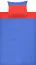 Set biancheria letto 2 pezzi per cameretta | Cotone 100% | Blu/rosso | Lenzuolo 140x200 cm | Cuscino 80x80 cm