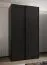Armadio ad ante scorrevoli "Tampa", nero, 2 ante scorrevoli, 6 scomparti, 2 barre appendiabiti, Sistema "Soft-Close", bordi in ABS, 245,5 x 140 x 64 cm