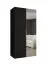 Armadio battente "Korab" 62 nero | Maniglie color cashmere | 1 scomparto | Barra appendiabiti | Soft-Close | 1 m larghezza
