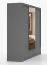 Armadio scorrevole Lusatian 35 grigio | 3 ante con specchio | 7 scomparti, 4 cassetti | 218 x 250 x 61 cm