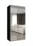 Armadio battente nero "Korab" 118 | 2 ante a specchio | Maniglie oro | 1 metro | Soft-Close