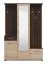 Appendiabiti Cupria 01 rovere Sonoma e scuro | 1 specchio | 5 ganci | 1 cassetto | 10 scomparti | 197,5 x 133,5 x 33 cm