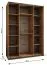Armadio ad ante scorrevoli "Tampa", color cashmere, 2 ante con specchio, 11 scomparti, 2 barre appendiabiti, Sistema "Soft-Close", 245,5 x 180 x 64 cm