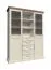 Vetrina Badile 05 | Bianco pino e marrone | 187 x 127 x 39 cm | Stile country e dettagli rustici