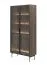 Soggiorno completo - Set A "Chaabane", 3 pz, color rovere Dunin/nero, ante in vetro marrone, maniglie e gambe: metallo, bordi in ABS, illuminazione a LED