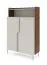 Madia "Beringen" 04, color cashmere/noce Alba, piedini: metallo, 2 ante a battente, 3 scomparti, funzione "push-to-open", 103 x 42 x 160 cm