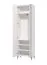 Set armadi ingresso 5 pezzi bianco lucido | Design moderno | Specchio, cuscino e appendiabiti inclusi | Bordi ABS