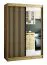 Borgis 03C armadio scorrevole con specchio | Rovere Artisan e nero opaco | 200 x 150 x 62 cm