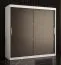 Armadio moderno 10 scomparti Liskamm 14 | Bianco opaco / Nero opaco | 200 x 180 x 62 cm | Spazioso e organizzato