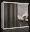 Armadio Balmenhorn 90 | Bianco opaco/Nero opaco | 200 x 200 x 62 cm | Anta a specchio | Spazioso e moderno