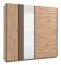 Armadio scorrevole Indika 10 | Rovere Artisan e nero | 2 scomparti | Specchio | 217,5 x 220 x 61 cm