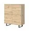 Cassettiera 4 ante Zapopan 85 | Rovere Artisan | 114 x 100 x 40 cm | 8 scomparti | Gambe in metallo