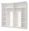 Armadio scorrevole Bogati 02 | Bianco lucido e specchio | 2 barre appendiabiti | 210 x 217 x 62,5 cm
