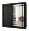 Armadio | Nero opaco | 10 scomparti | 200 x 62 x 200 cm | 2 aste appendiabiti | Porta a specchio decorativa | Armadio con ante scorrevoli | Lavorazione di alta qualità