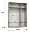 Armadio battente Korab 124 | Bianco con maniglie nere | 3 ante a specchio | 2 barre appendiabiti | Soft-Close | 150 cm