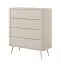 Cassettiera "Sloughia" 17, beige, maniglie e gambe: metallo, 4 cassetti, bordi in ABS, 88 x 38 x 101 cm