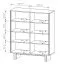Madia "Mazen" 02, color rovere oliato, 4 ante a battente, 8 scomparti, bordi in ABS, funzione "push-to-open", 104 x 38 x 124 cm