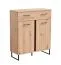 Set ingresso Crina 5 pezzi | Armadio, specchio, cassettiera, scarpiera con cuscino | Rovere grigio, ABS