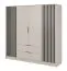 Armadio moderno a doghe nere Leeds 33 | Cashmere | 200 x 206 x 51 cm | 10 vani, 2 cassetti, 1 asta appendiabiti