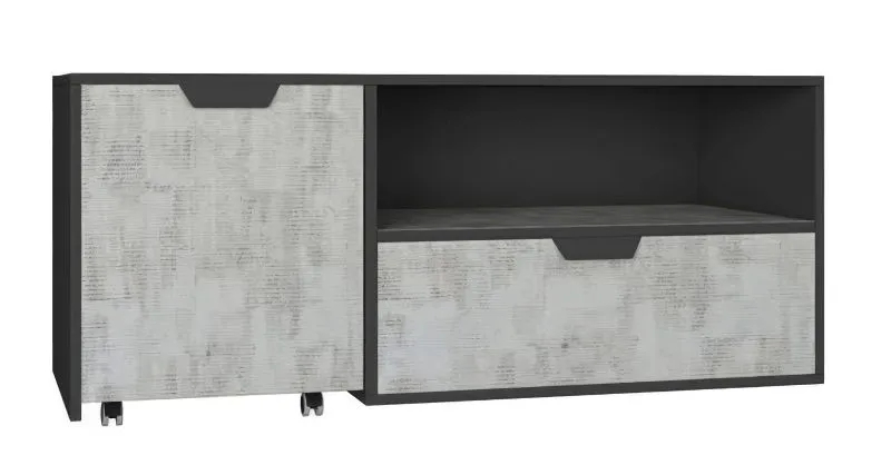 Mobile porta TV Sprimont 10 | Grigio scuro/grigio | 45 x 120 x 50 cm | Design moderno e funzionale