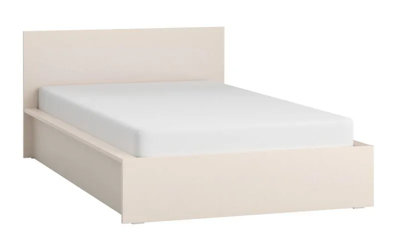 Letto una piazza e mezza "Sarandi" 33, beige, rete a doghe sollevabile, con testiera, 120 x 200 cm