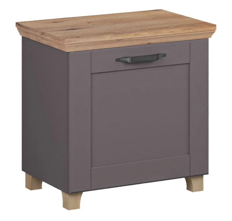 Cassapanca scarpiera Cuenca 09 | Rovere e grigio | 60 x 60 x 39 cm | Design moderno