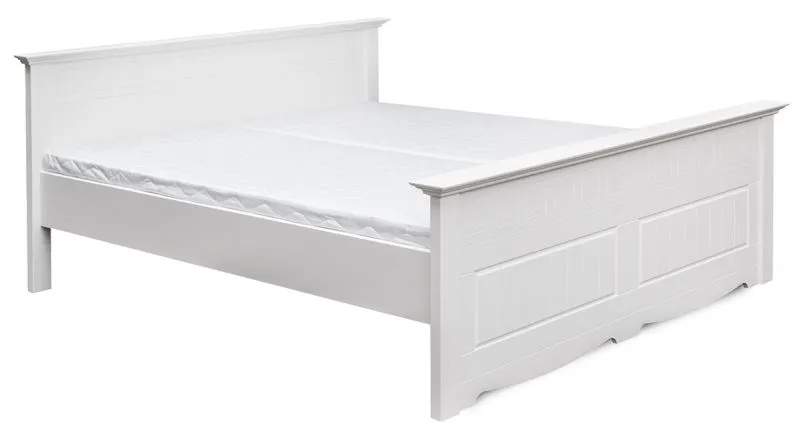 Letto matrimoniale Gyronde 19 | Pino massiccio laccato bianco | 160 x 200 cm | Stile country e robustezza