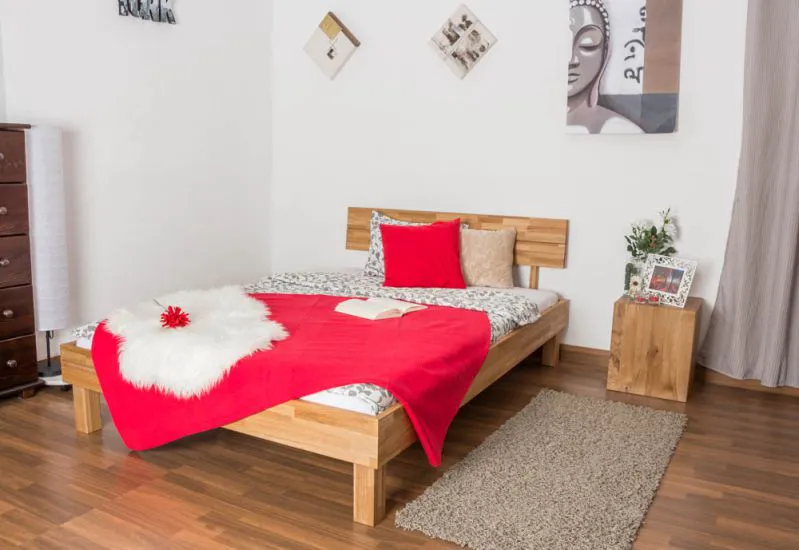 Letto futon in rovere massello oliato 140 x 200 cm | Design moderno | Alta stabilità | Facile da abbinare