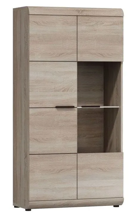 Vetrinetta moderna "Gabes" 01 | Rovere Sonoma | 158 x 80 x 37 cm | 6 ripiani, design elegante