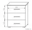 Cassettiera Kebumen 11 ontano | 78 x 65 x 40 cm | Design moderno | 3 cassetti spaziosi