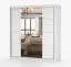 Armadio scorrevole Sredna 05 | Bianco con specchio | 2 ante | 7 scomparti | 3 cassetti | 218 x 203 x 61 cm