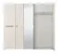 Armadio a battente Bogati 01 | Bianco lucido con specchio | 4 ante, 7 scomparti, 2 barre appendiabiti | 206 x 223,5 x 55,5 cm