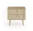 Comodino Bouzid 05 | Rovere Barista | 2 cassetti | Legno massiccio | 57 x 63 x 38 cm