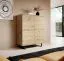Cassettiera 4 ante Zapopan 85 | Rovere Artisan | 114 x 100 x 40 cm | 8 scomparti | Gambe in metallo