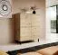 Cassettiera spaziosa Zapopan 86 | 8 scomparti | Rovere Artisan | 4 ante | 112 x 100 x 40 cm | Gambe stabili
