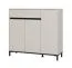 Scarpiera "Varvarin" 02, color cashmere, 3 ante a battente, 8 scomparti, 1 cassetto, bordi in ABS, 118,5 x 40 x 109,5 cm