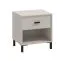 Comodino "Loznica" 02, color cashmere, gambe: nero, 1 scomparto, 1 cassetto, Bordi in ABS, 48 x 40 x 52 cm