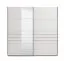 Armadio ad ante scorrevoli "Petrovac" 07, bianco opaco, 1 anta a specchio, 2 ripiani, 2 barre appendiabiti, bordi in ABS, 220 x 61 x 217,5 cm