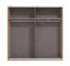 Armadio ad ante scorrevoli "Petrovac" 08, color rovere Artisan, 1 anta a specchio, 2 ripiani, 2 barre appendiabiti, bordi in ABS, 220 x 61 x 217,5 cm