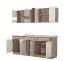 Cucina "Kolubara" 07, grigio rovere / bianco, maniglie: argento, 3 cassetti, bordi in ABS, lunghezza 200 cm