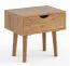 Comodino Minnu 09 rovere selvatico | Legno massiccio oliato | 1 cassetto soft-close | Design minimalista | 50 x 55 x 40 cm