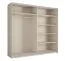 Armadio con specchio | Cashmere | 221 x 60 x 207 cm | 1 asta appendiabiti | Maniglie in metallo | Illuminazione inclusa | 6 scomparti | Sistema Soft-Close | Igoumenitsa 04