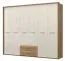 Armadio ante battenti con cornice Gataivai 50 | Beige lucido/Noce | 224 x 272 x 56 cm | Design moderno e capiente