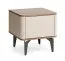 Comodino | noce/cashmere | 48 x 40 x 47 cm | comodino | anta con sistema di apertura a pressione | gambe in metallo | bordi in ABS | 1 vano | Belladere 10