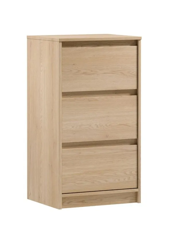 Cassettiera salvaspazio 3 cassetti | Maniglie facili | 87 x 47 x 40 cm | Rovere Cremona | Bordo ABS
