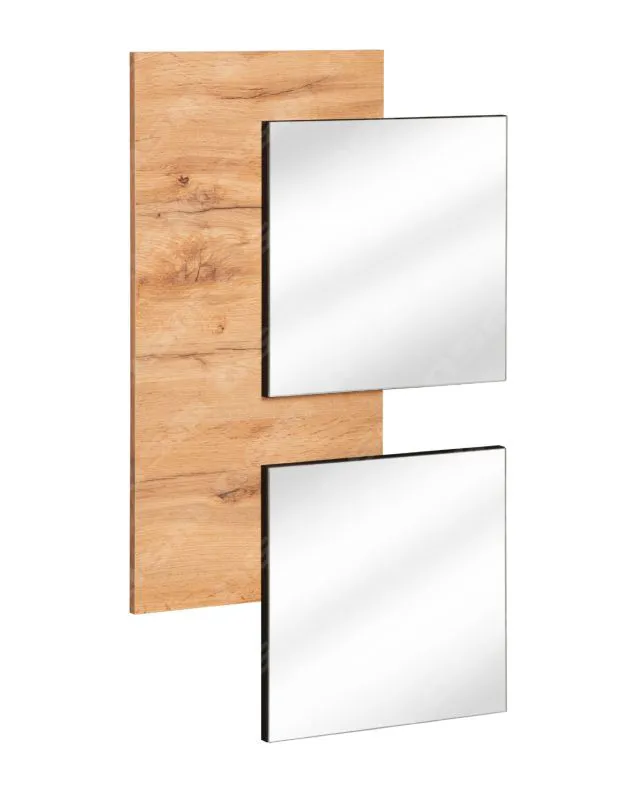 Specchi da parete con pannello in legno | Rovere Wotan | 100 x 60 x 4 cm | Serie Pollestad