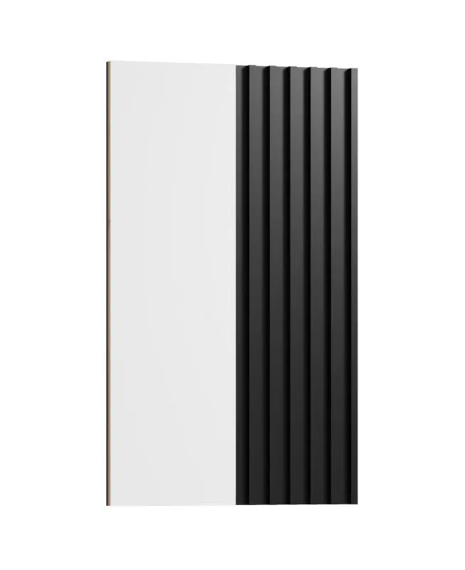 Specchio con doghe nere | Design elegante | 110 x 67 x 4 cm | Bordi in ABS | Finitura di alta qualità | Facile da abbinare