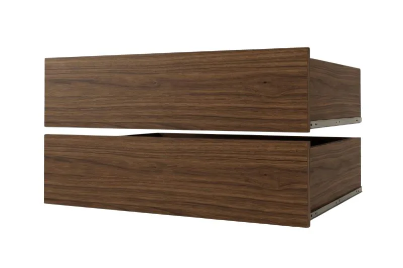 Cassetti aggiuntivi per armadio, Set 2 pz, color noce, per armadi lunghi 250 cm